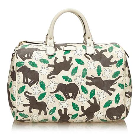 elephant gucci|GUCCI Monogram Medium Joy Boston Unicef Elephant .